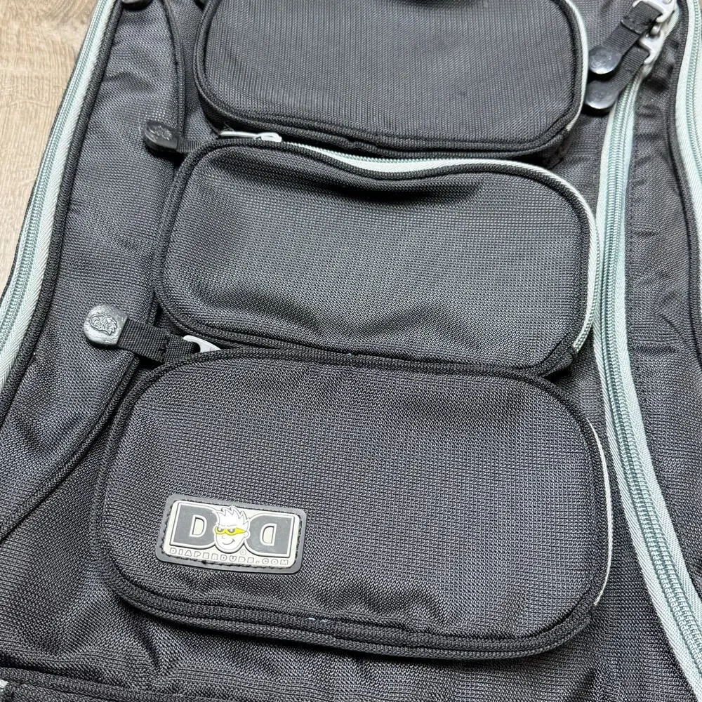 Diaper Dude Black Backpack Diaper Bag Messenger‎ Changing Pad Multi Pocket